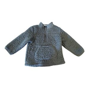 Wonder Nation Kids Charcoal Sherpa Quarter Zip Pull Over Sweater Size 3T
